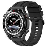 Per Huawei Watch Ultimate Long & Short Sports Set di cinturini in silicone tinta unita (nero)