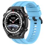 Per Huawei Watch Ultimate Long & Short Sports Set di cinturini in silicone tinta unita (azzurro cielo)