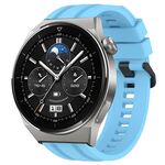 Per Huawei Watch 3 Pro Long & Short Sports Set di cinturini in silicone tinta unita (azzurro cielo)