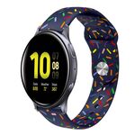 Per Samsung Galaxy Watch 4 40mm / 44mm Cinturino sportivo con fibbia in silicone a pois arcobaleno (blu)