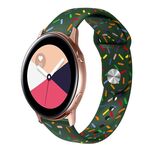 Per Samsung Galaxy Watch 3 41mm Cinturino sportivo con fibbia in silicone a pois arcobaleno (verde)