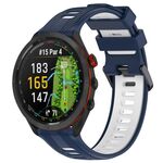 Per Garmin Approach S70 47mm Cinturino sportivo in silicone bicolore (blu notte + bianco)