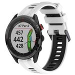 Per Garmin Approach S62 Cinturino sportivo in silicone bicolore (bianco + nero)