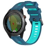 Per Garmin Approach S60 Cinturino sportivo in silicone bicolore (blu + verde acqua)