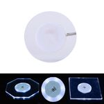100x4mm Round LED Light Up Sottobicchiere in acrilico Base in cristallo trasparente (luce bianca)