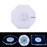 100x4mm LED ottagonale illuminato Sottobicchiere in acrilico Base in cristallo trasparente (luce bianca)
