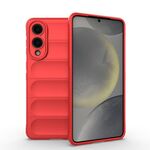 Per Samsung Galaxy S25 Edge 5G Magic Shield TPU + Custodia in flanella per telefono (rosso)