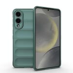 Per Samsung Galaxy S25 Edge 5G Magic Shield TPU + custodia in flanella (verde scuro)