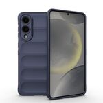 Per Samsung Galaxy S25 Edge 5G Magic Shield TPU + custodia in flanella (blu scuro)