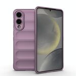 Per Samsung Galaxy S25 Edge 5G Magic Shield TPU + custodia in flanella (viola)