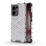 Per OPPO Reno13 F 5G Custodia antiurto a nido d'ape globale per telefono (bianco)