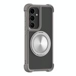 Per Samsung Galaxy S25 5G CD Texture Supporto girevole a 360 gradi MagSafe Custodia per telefono (grigio)