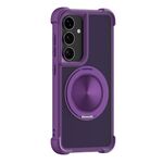 Per Samsung Galaxy S25 5G CD Texture Supporto girevole a 360 gradi MagSafe Custodia per telefono (viola)