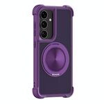 Per Samsung Galaxy S25+ 5G CD Texture Supporto girevole a 360 gradi MagSafe Custodia per telefono (viola)