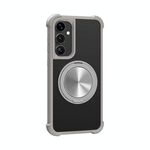 Per Samsung Galaxy S23+ 5G CD Texture Custodia per telefono con supporto girevole a 360 gradi MagSafe (grigio)