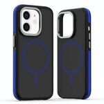 Per iPhone 11 Custodia per telefono MagSafe Dual-Color Skin Feel (Nero Blu)