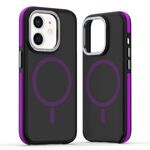 Per iPhone 11 Custodia per telefono MagSafe Dual-Color Skin Feel (nero viola)