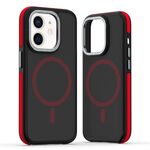 Per iPhone 11 Custodia per telefono MagSafe Dual-Color Skin Feel (Nero Rosso)