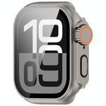 Per Apple Watch Series 10 46mm cambia in Ultra 49mm Pellicola temperata Cassa per orologio con pulsante PC integrato (colore acciaio titanio)
