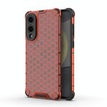 Per Samsung Galaxy S25 Edge 5G Custodia antiurto a nido d'ape per telefono (rosso)