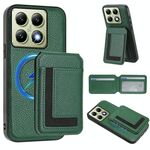 Per Xiaomi 14T CX01 Custodia per telefono con porta carte magnetico Magsafe staccabile (verde pavone)