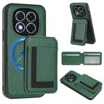 Per Redmi Note 14 Pro+ 5G CX01 Custodia per telefono con custodia magnetica Magsafe staccabile (verde pavone)