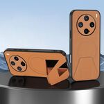 Per vivo X200 Pro mini Custodia per telefono integrata con supporto magnetico invisibile MagSafe in pelle di pecora (marrone)