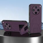 Per vivo X200 Pro mini Custodia per telefono integrata con supporto magnetico invisibile MagSafe in pelle di pecora (viola)