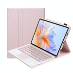 Per Honor Pad V9 AH27-A Custodia per tablet in pelle con tastiera Bluetooth staccabile ultrasottile con touchpad (rosa bianco)