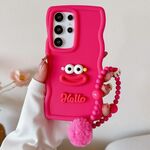 Per Samsung Galaxy S24 Ultra 5G Custodia per telefono in TPU con bocca di salsiccia con catena di perline (rosso)
