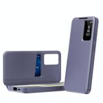 Per Samsung Galaxy S25 5G Smart View Window Custodia in pelle con slot per schede (viola)