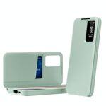 Per Samsung Galaxy S25 5G Smart View Window Custodia in pelle con slot per schede (verde)