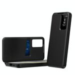 Per Samsung Galaxy S25+ 5G Smart View Window Custodia in pelle con slot per schede (nero)