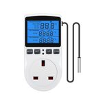 Termostato digitale intelligente con retroilluminazione, interruttore di controllo della temperatura, presa di tempo, regolatore di temperatura, spina UK