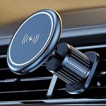 Supporto per telefono con ricarica wireless magnetica per auto da 15 W, base in lega, specifiche: uscita aria nera