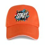 Cappello con visiera in poliestere e cotone sandwich con fibbia in acciaio, stampa su richiesta (arancione)