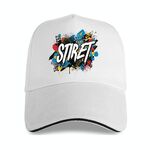 Cappello con visiera in poliestere e cotone con fibbia in acciaio, stampa su richiesta (beige bianco)