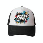 Cappello con visiera in tessuto a rete di spugna, stampa su richiesta (nero)