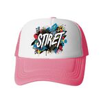 Cappello con visiera in tessuto a rete di spugna con stampa su richiesta (rosa)
