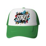 Cappello con visiera in tessuto a rete di spugna con stampa su richiesta (verde)