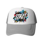 Cappello con visiera in spugna con stampa a richiesta (grigio)
