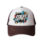 Cappello con visiera in spugna e rete con stampa su richiesta (marrone)