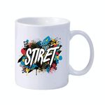 Tazza da latte in ceramica bianca semplice Tazza da acqua Stampa personalizzata su richiesta (stampe colorate)