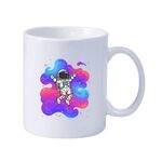 Tazza da latte in ceramica bianca semplice Tazza da acqua Stampa personalizzata su richiesta (astronauta)