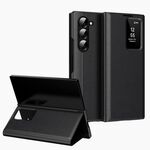 Per Samsung Galaxy Z Fold6 5G Smart View Window Custodia in pelle con slot per schede (nero)