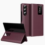 Per Samsung Galaxy Z Fold6 5G Smart View Window Custodia in pelle con slot per schede (rosso)