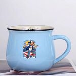 Tazza per acqua con pancia grande in ceramica stampata da ragazzo, stampa su richiesta (azzurro cielo)
