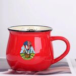 Tazza per acqua con stampa a palloncino in ceramica con pancia grande, stampa su richiesta (rosso)