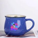Tazza da acqua con stampa in ceramica con astronauta e pancia grande, stampa su richiesta (blu scuro)