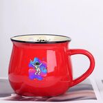 Tazza da acqua con pancia grande in ceramica stampata con astronauta Stampa su richiesta (rosso)